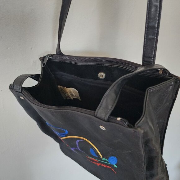 Vintage Walt Disney World Mickey Leather Purse Handbag Zip Close - Picture 3 of 6